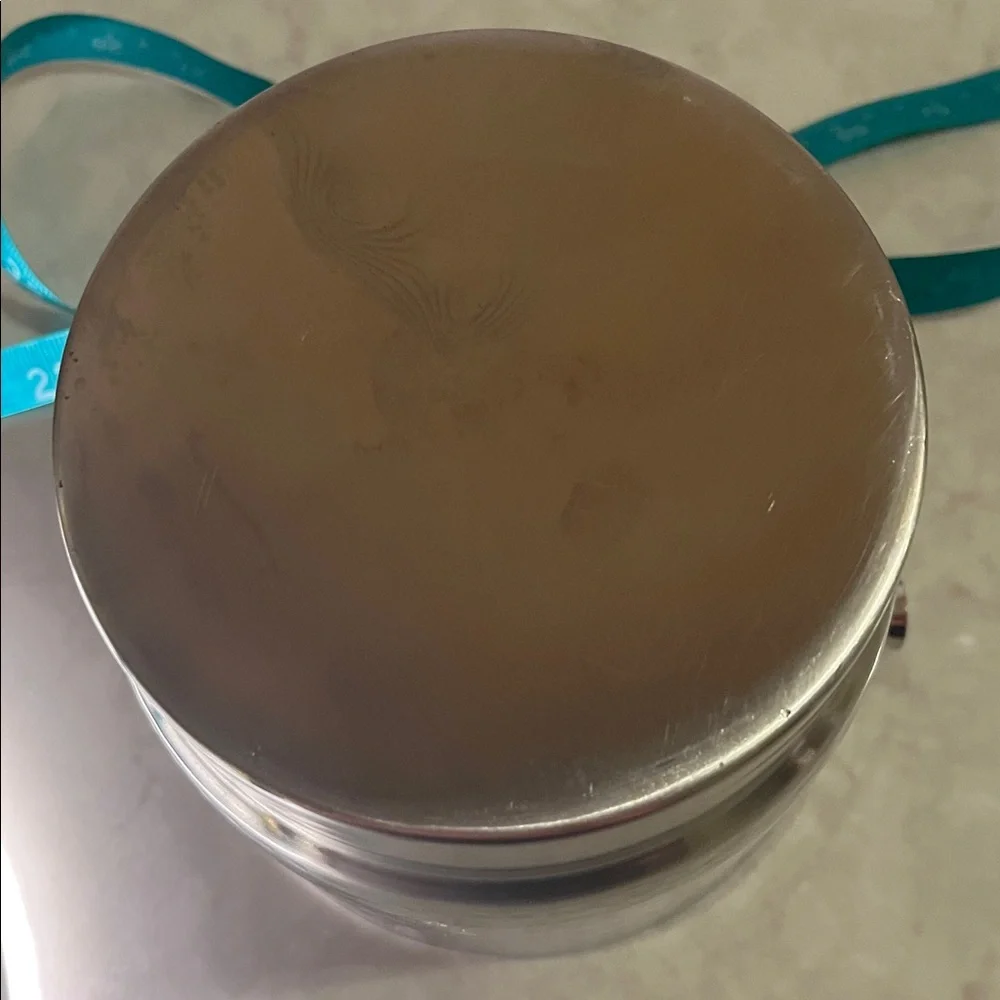 Vintage hammered Stainless Steel ice bucket with lid.